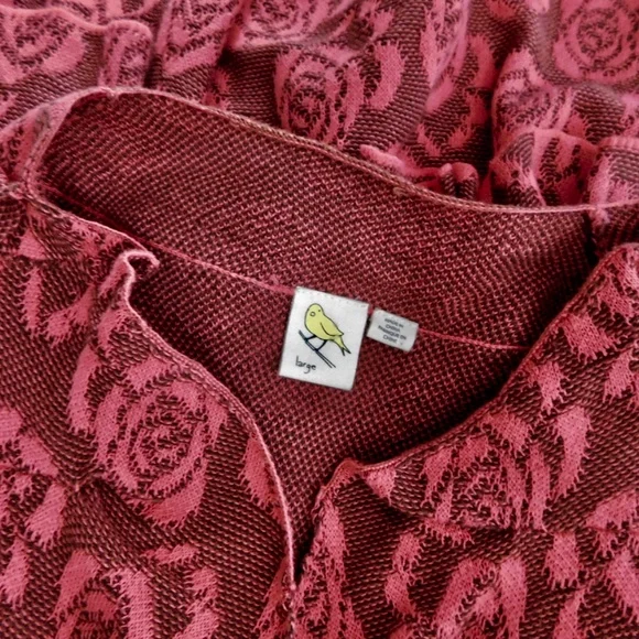 Anthropologie YELLOW BIRD Any Other Rose Roses Floral Cardigan Sweater Large - Picture 10 of 12